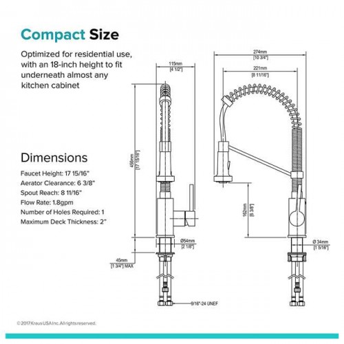 Кухонные смесители Bolden KPF-1610SSCH латунь krausru  - Вид №2