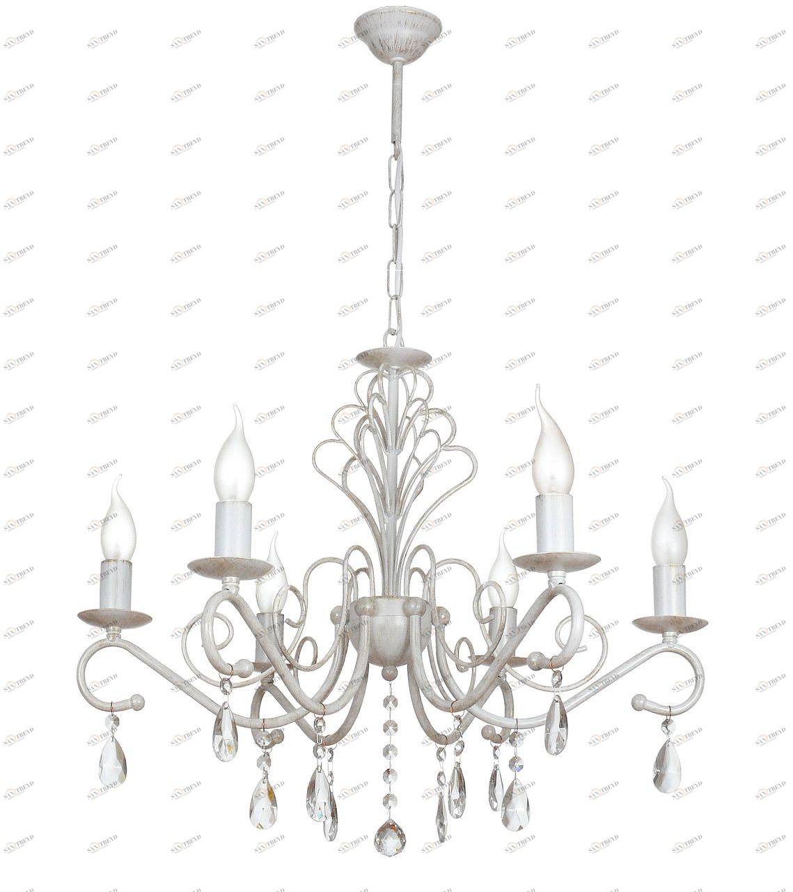 Люстра дизайнерская Baron белая 10117-6L SUPERNW СВЕЧИ 056738 Белый 