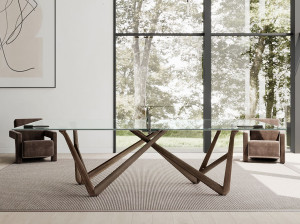 Стол для настольного тенниса с основанием из грецкого ореха и столешницей из закаленного стекла