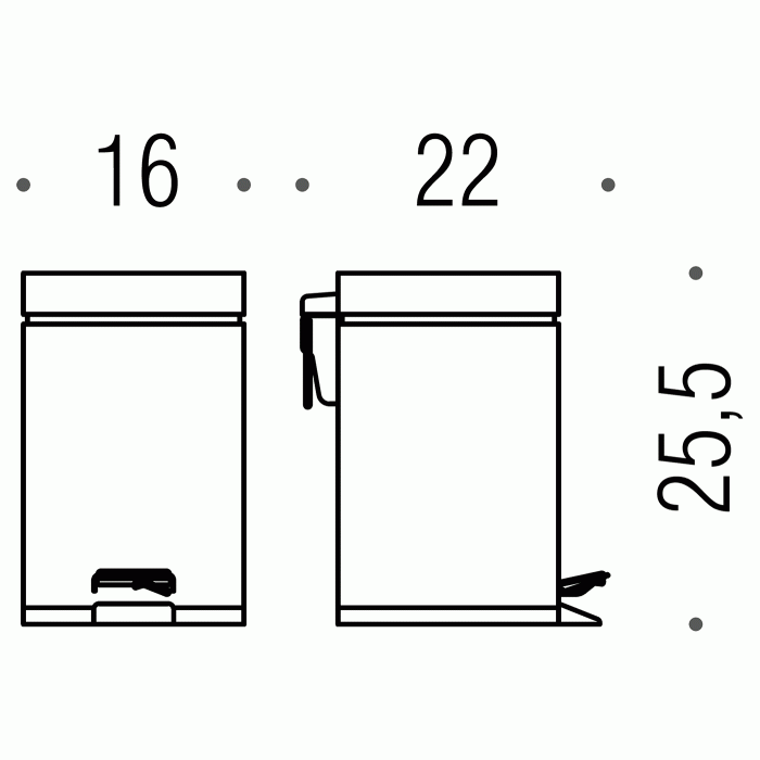 B9210.BM Contract B9210 BM Ведро 3 л с педалью (белый) COLOMBO COMPLEMENTI Colombo Design - Вид №3