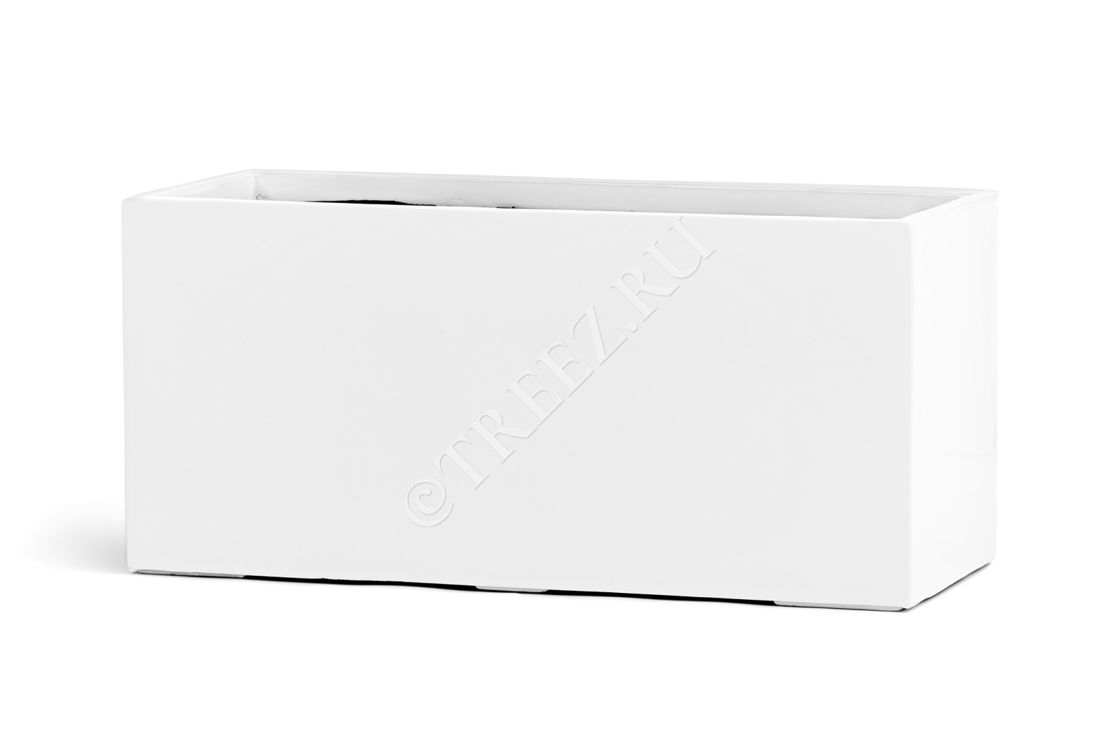 41.3320-05-041-WH-60 Кашпо  Effectory - серия Gloss - Низкий узкий прямоугольник - Белый глянцевый лак Цветочная коллекция  - Вид №2