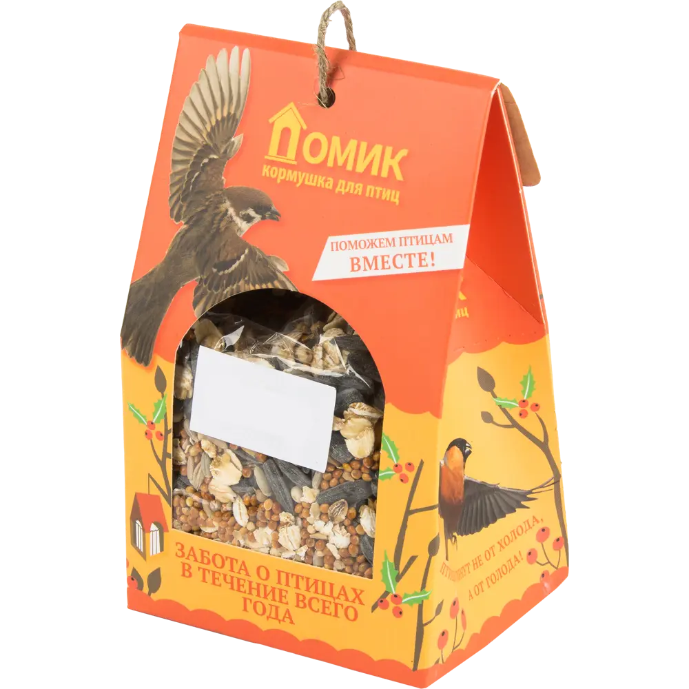 Кормушка для диких птиц Домик, пластик, корм 100 г, брикет 95 г 85048596 STLM-2004841 Santreyd 
