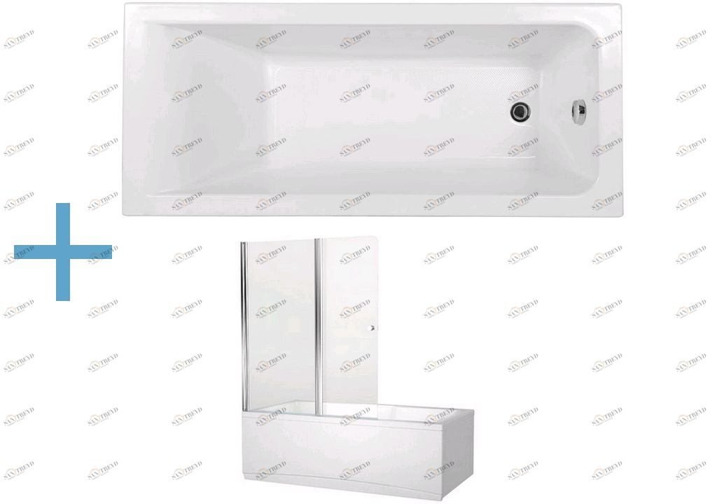 Акриловая ванна Aquanet Bright 180x70 (+ шторка Aquanet Alfa 4 NF6222-pivot) 0021630400196049