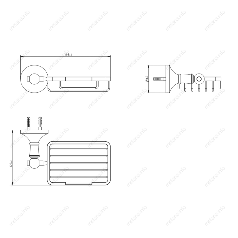 Мыльница металлическая MELANA золото MLN-821012 821 серия - Вид №1