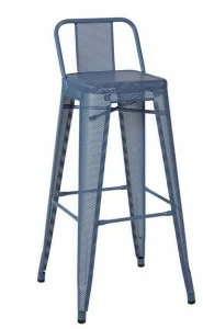 Tolix Высокий табурет из перфорированной стали со спинкой H