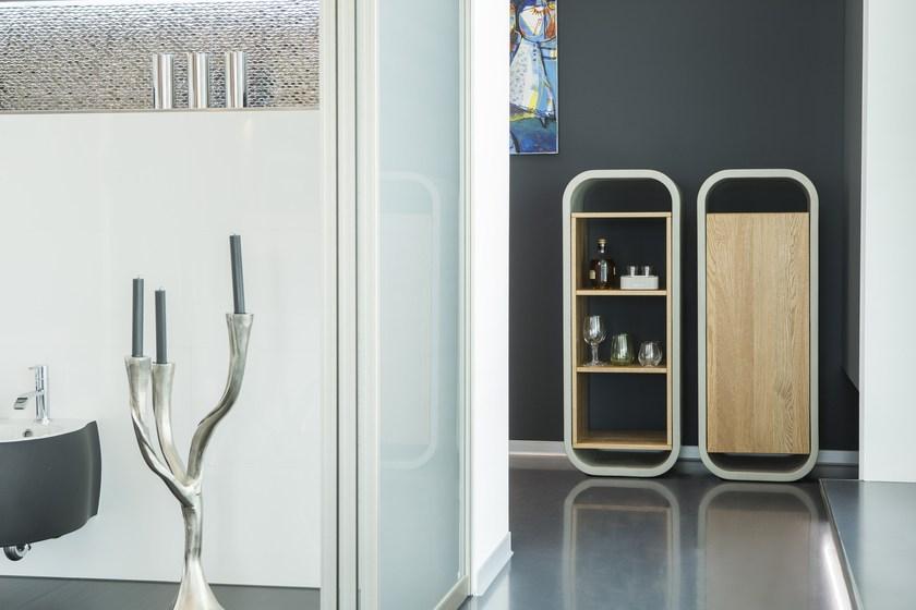 CO33 Книжный шкаф из бетона и дерева Opus O120r - Вид №1