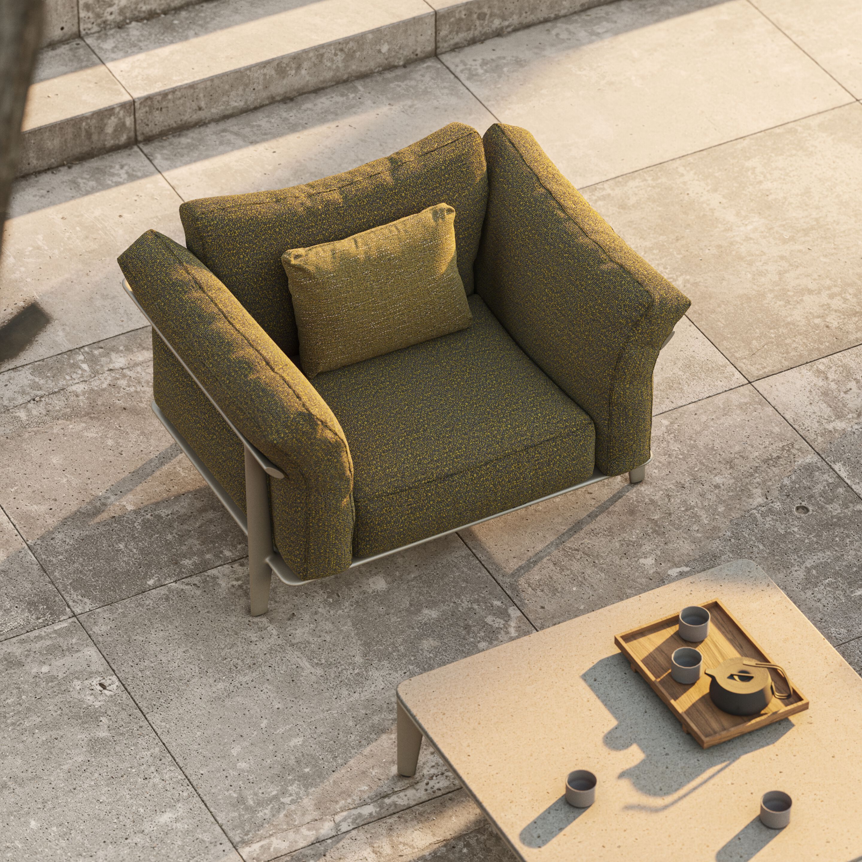 Тканевое садовое кресло с подлокотниками Vondom Пасадена ARCH-00047731 - Вид №2