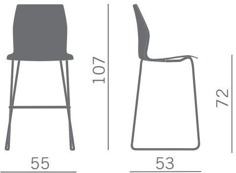 Kastel Табурет из полипропилена на санках с подставкой для ног Kalea sun-id-1352573 - Вид №3