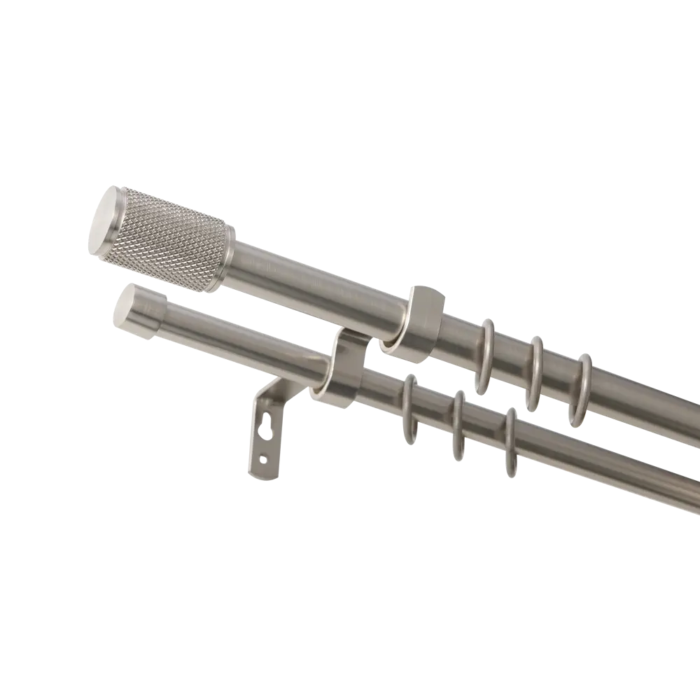 Настенный карниз раздвижной двухрядный Иден d16/19 мм 160-300 см металл цвет никель 89456647 STLM-2203643 Santreyd 