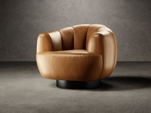 Кожаное кресло с подлокотниками