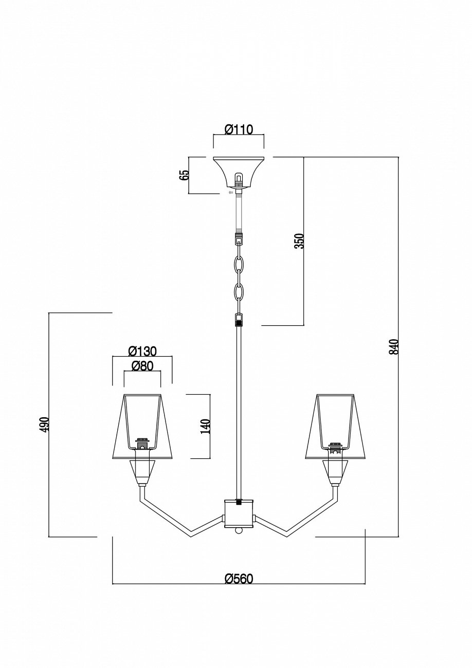 Люстра подвесная черная с белыми плафонами Allegra FR5001PL-05B FREYA MODERN 00-3956389 Черный - Вид №1