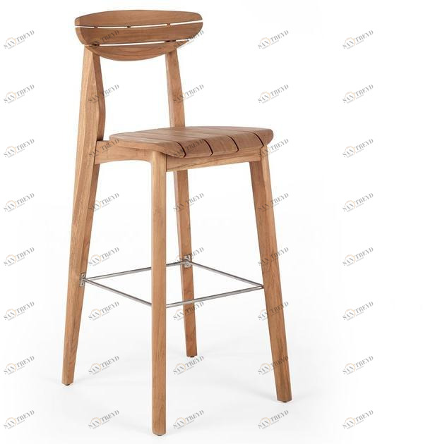 Wildspirit Высокий деревянный табурет с подставкой для ног Ink sun-id-1470079