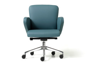 Офисное кресло с регулируемой высотой и кожаными колесами с 5 спицами