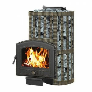 Печь для бани Везувий Ураган Ковка 16 (224) с закрытой каменкой