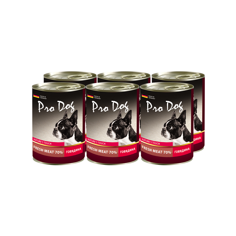 ПР0025892*6 Корм для собак Говядина 400г (упаковка - 6 шт) PRO DOG 