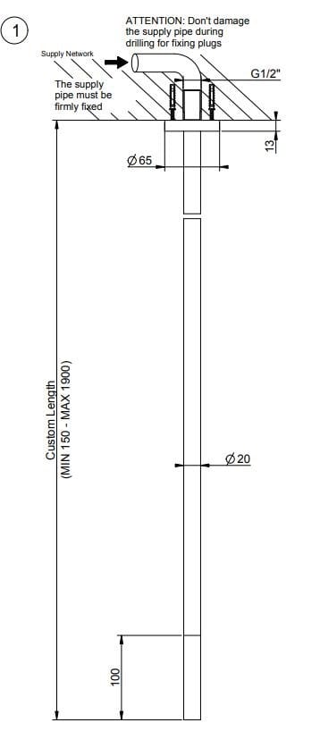 Из нержавеющей стали потолок дозирования носик для умывальника Gessi Gessi316 ARCH-00129755 - Вид №2