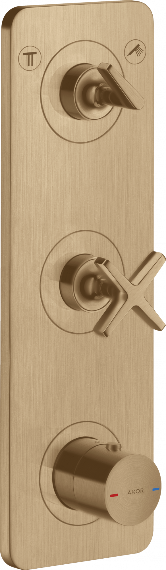 36703140 Термостатический модуль 380/120 для скрытого монтажа на 2 функции с пластиной AXOR CITTERIO E