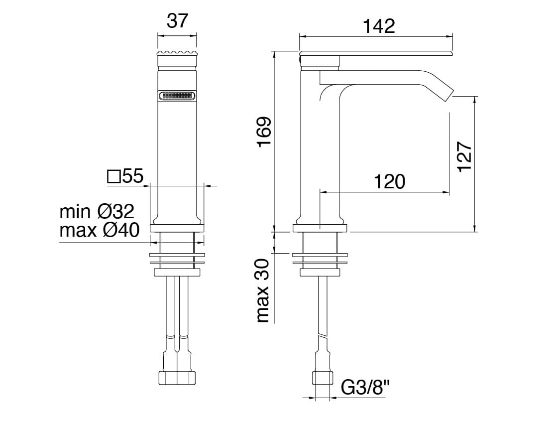 Смеситель для раковины из латуни Rubinetterie Treemme ARCH-00131179 - Вид №5