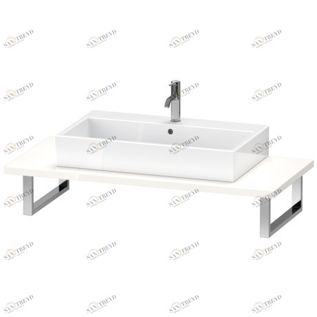 LC104C02222 Консоль для накладной и встраиваемой сверху раковины компакт, Толщина консоли 30 мм L-Cube #LC104C 480 мм Белый глянцевый декор Duravit