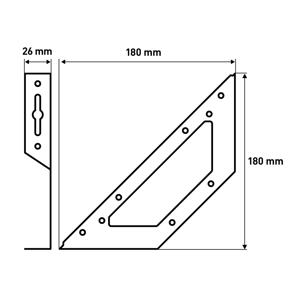 Кронштейн  Даймонд, 180x180x25 мм, черный LJPS0125 Public Steel Россия  - Вид №5