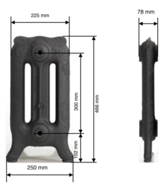 Чугунный радиатор GuRaTec Apollo 350 8 секций 7831 - Вид №1