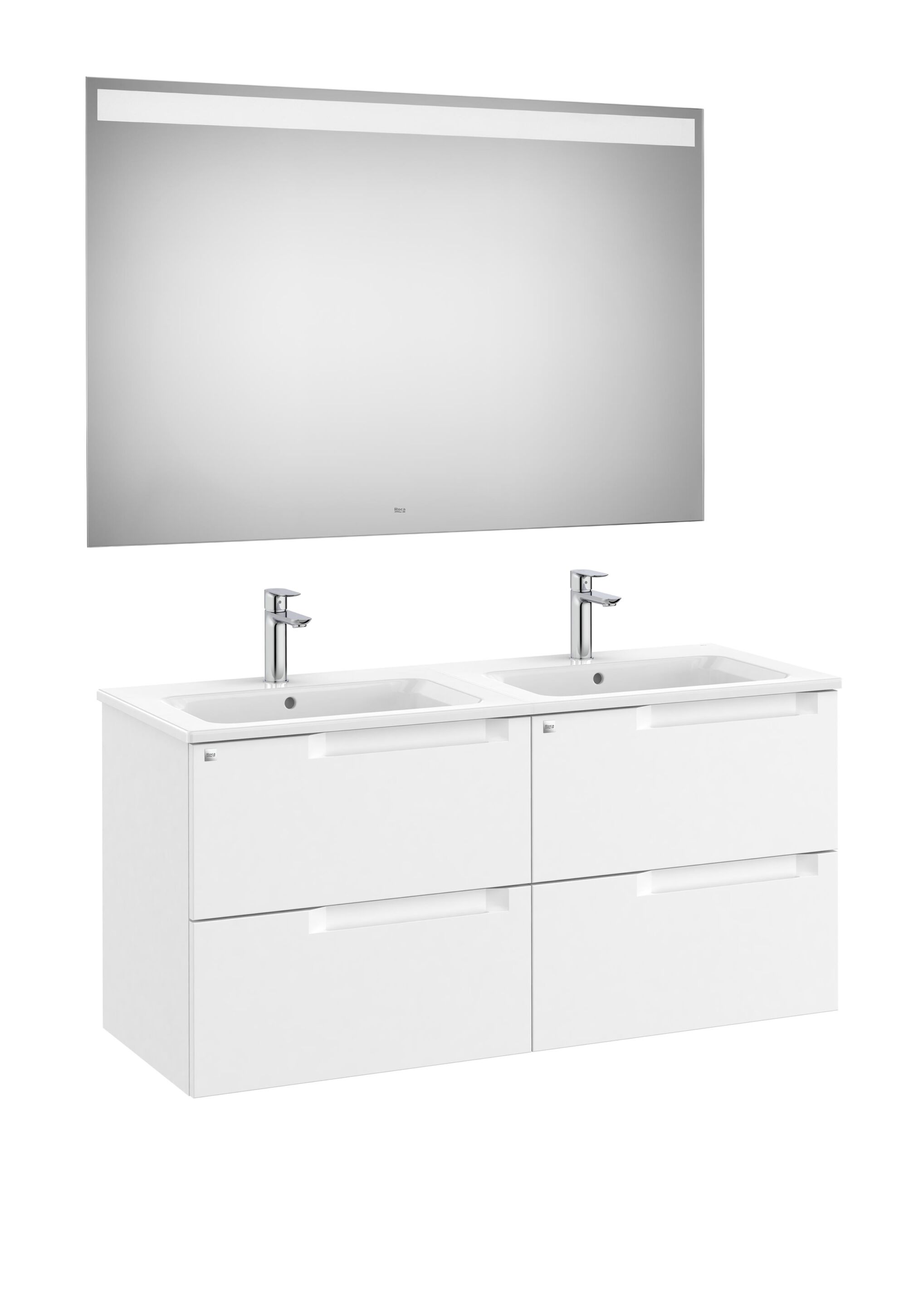 Деревянный подвесной двойной умывальник с зеркалом Roca Aleyda ARCH-00075202 - Вид №2