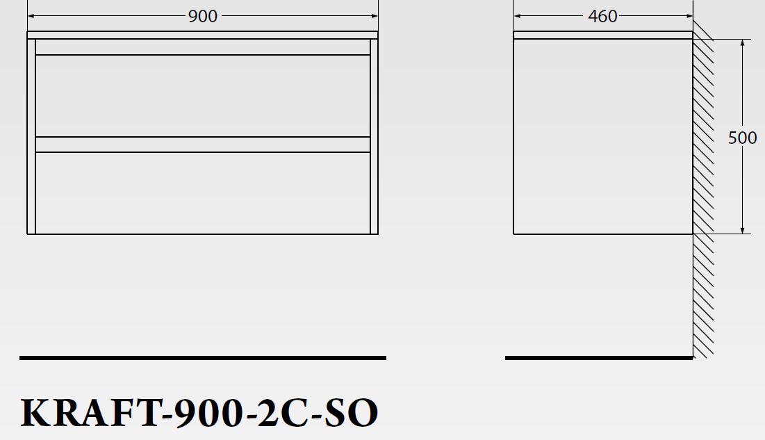 Мебель для ванной BelBagno KRAFT-900-2C-SO-RT  - Вид №1
