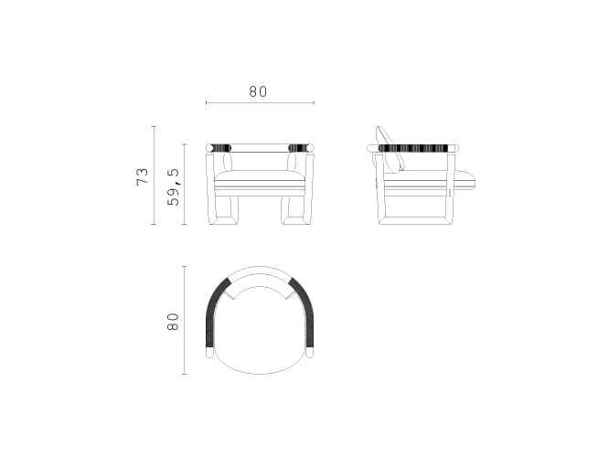 Тканевое кресло с подлокотниками CPRN HOMOOD Shapes 2025 ARCH-00128691 - Вид №3