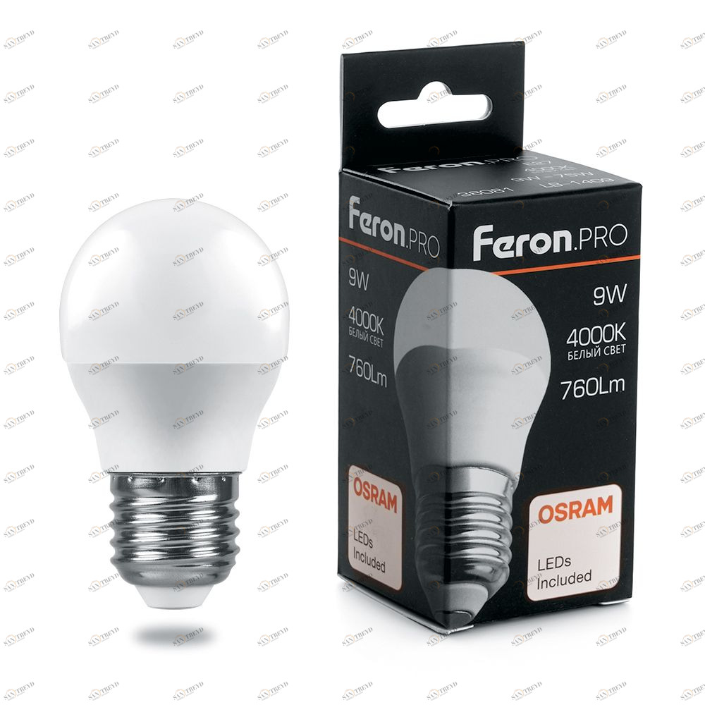 Лампа светодиодная Feron.PRO "Шарик" E27 7.5W 4000K OSRAM LED LB-1407 38075 FERON  00-3956751 Матовый 