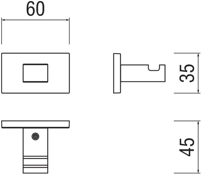 Nobili Rubinetterie Крючок для халата / полотенцедержатель Cube Accb50cr - Вид №1