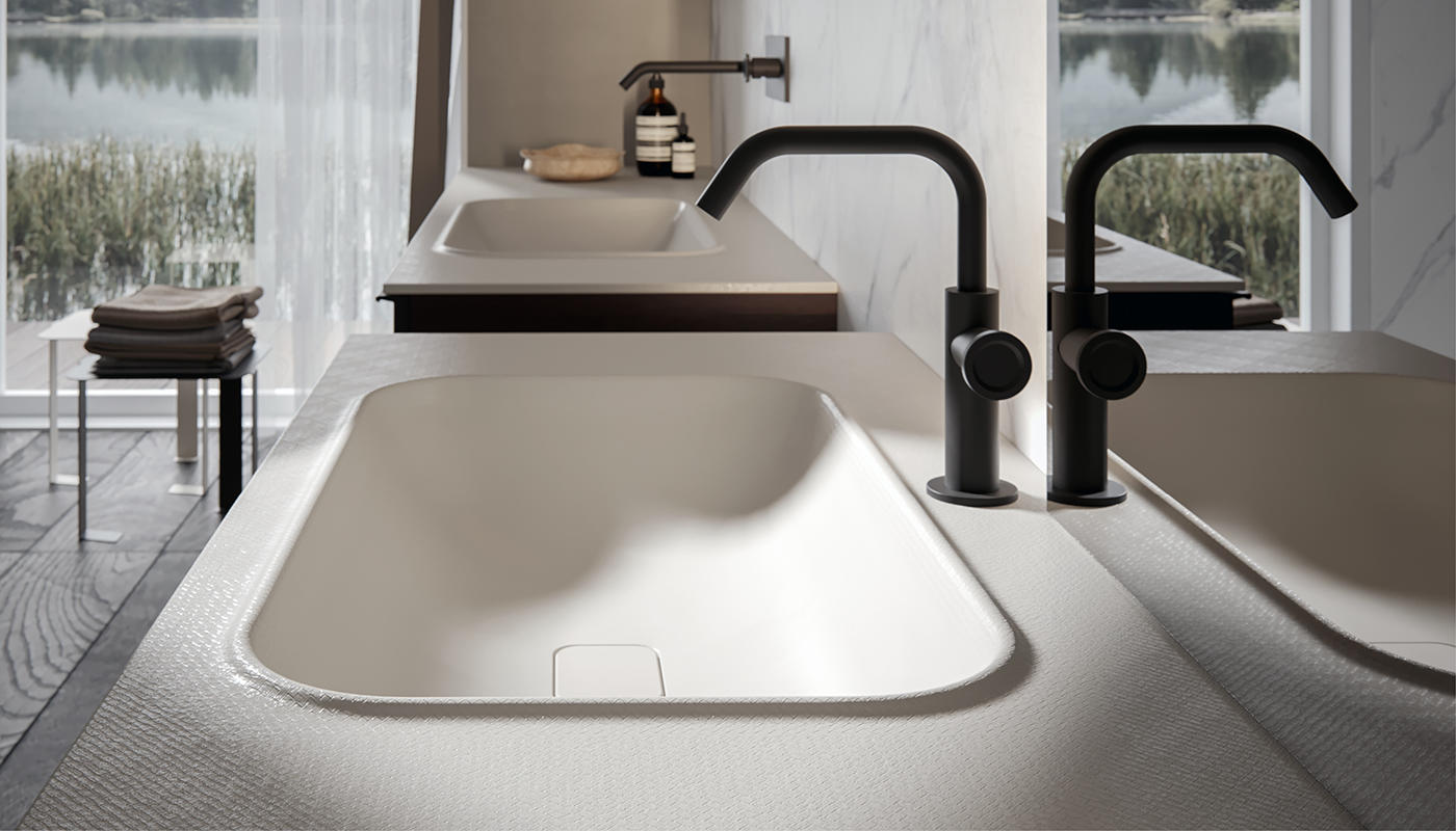 ED-ST20 Edone Встраиваемый умывальник Goccia Тонкая кромка, поднимающаяся сверху для нетрадиционной идеи раковины, рожденной тихими концентрическими волнами в тишине пруда  - Вид №3