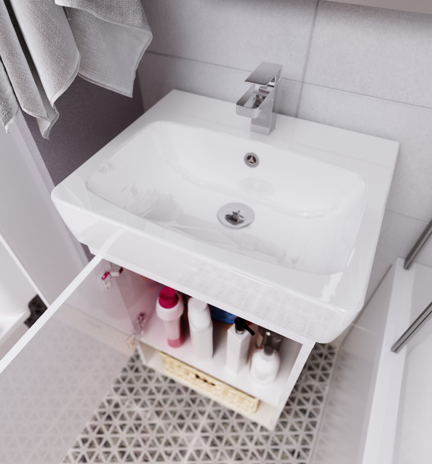 У76059 Тумба Tera 55Н 1д. Белый глянец 1 Marka TERA - Вид №3