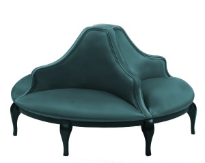 Атласная изогнутая мягкая скамья