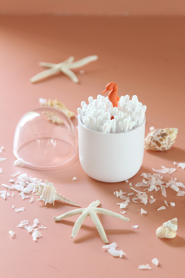 Контейнер для ватных палочек Seahorse белый QUALY  00-3869429 Белый;прозрачный  - Вид №3