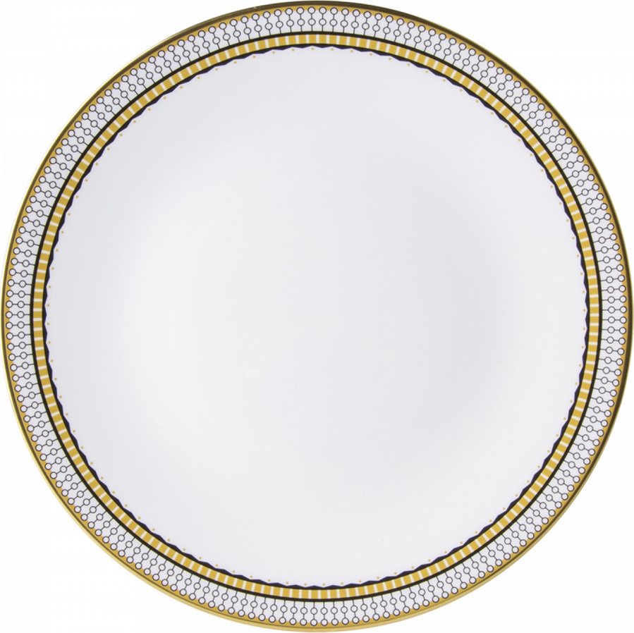 10650439 Royal Crown Derby Тарелка обеденная Royal Crown Derby "Вибрации" (Oscillate, Onyx) 27см Фарфор костяной 