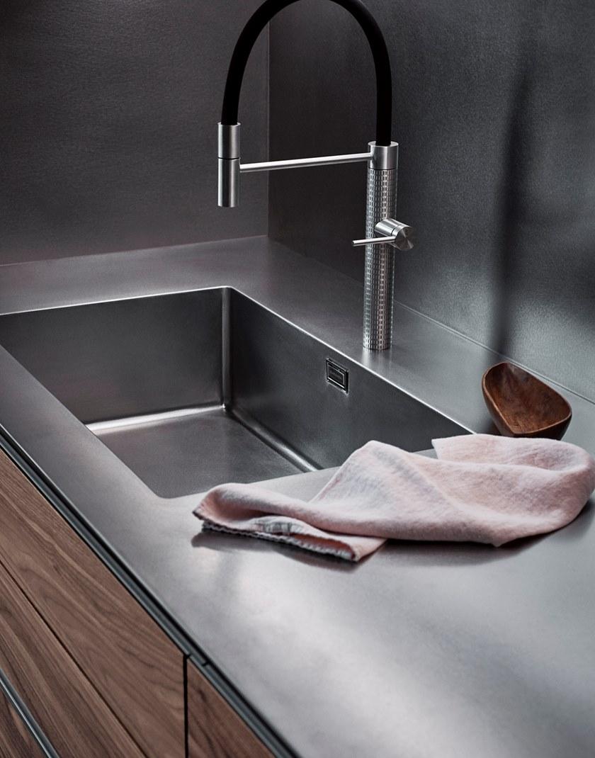 Cesar Кухня из стали и дерева с островом Intarsio sun-id-1468990 - Вид №4