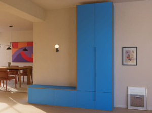 Ламинированный настенный секционный шкаф