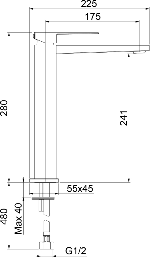 PE830402794 Смеситель для раковины , матовое золото Webert Pegaso - Вид №1