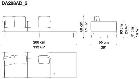 B&B Italia 3-х местный тканевый диван с шезлонгом Dock sun-id-1355318 - Вид №111