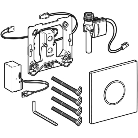 116.025.KH.1 Система электронного управления смывом писсуара Geberit, питание от сети, защитная крышка типа 10 Geberit  - Вид №1