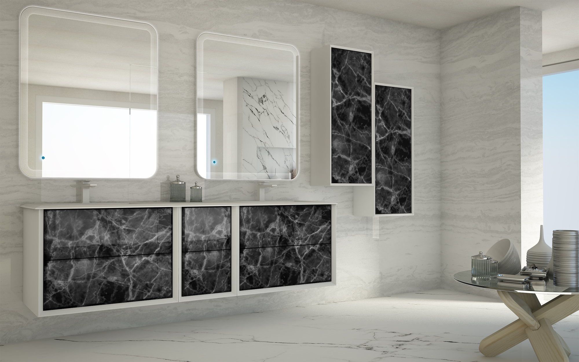 Мебель для ванной CEZARES BELLAGIO 175 Black Stone - Вид №1