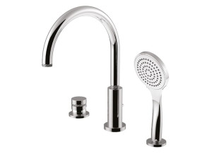 Смеситель для ванны с 3 отверстиями и ручным душем