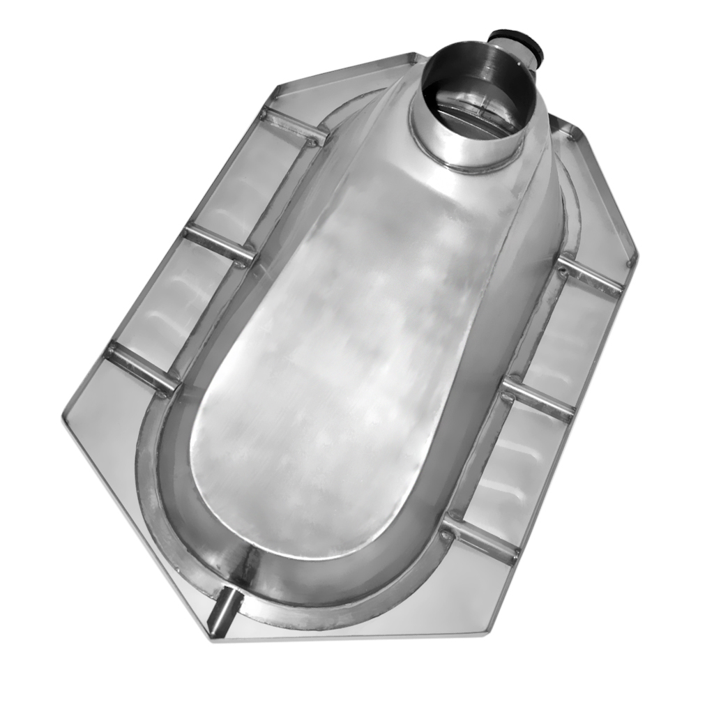 MF-415 Унитаз напольный "Чаша Генуя" из нержавеющей стали Public Steel  - Вид №2