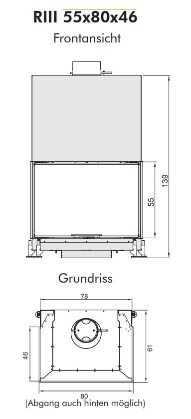 Стальной дровяной камин с тройным фасадом RÜEGG RIII ARCH-00053202 - Вид №16