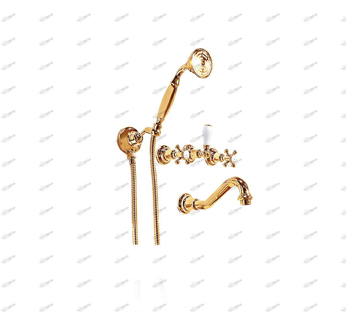 Gentry Home Смеситель для раковины мостик на 2 отверстия 200мм Mayfair Темное золото GH102852