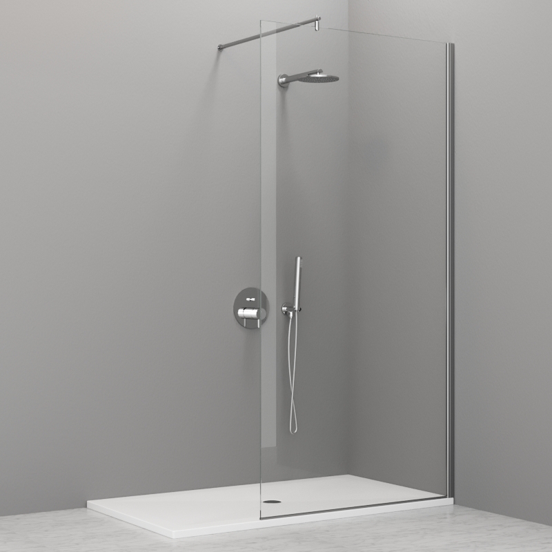 745804 Душевая дверь 8PAR53 H2000 из прозрачного стекла 8 мм и профиль хром, Kerasan Cabine doccia Италия