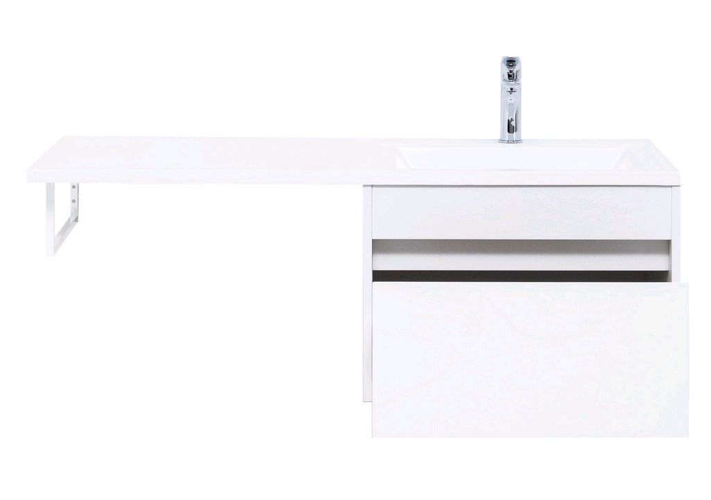 Тумба с раковиной Aquanet Токио 120 R белый (подвесная, 1 ящик) 0023691600235500 - Вид №4