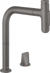 73818340 Metris Select M71 Кухонный смеситель, однорычажный, на 2 отверстия, 200, с вытяжным душем, 2jet, sBox Hansgrohe