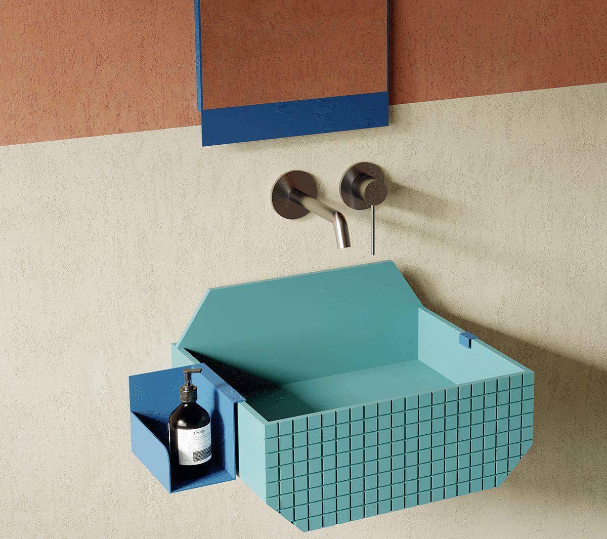 com_EXLAVFRIEZE1L/3030 Подвесная раковина настенная прямоугольная Ex.T Frieze - Вид №2