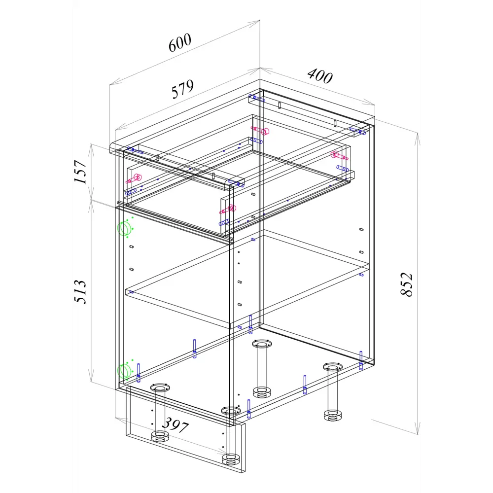 Кухонный шкаф напольный Парма 40x85.2x60 см ЛДСП цвет камень темный Santreyd STLM-2123640 - Вид №9